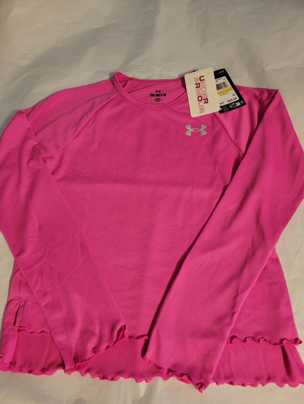 Under Armour Girls' Hot Pink Long Sleeve Performance Tee